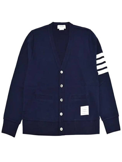 Classic V-Neck 4 Bar Stripe Cardigan Navy - THOM BROWNE - BALAAN 2