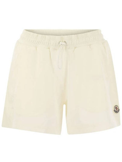 Logo Patch Cotton Jersey Shorts White - MONCLER - BALAAN 2