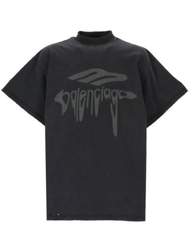 3B Liquefied Oversized Short Sleeve T-Shirt Black - BALENCIAGA - BALAAN 1