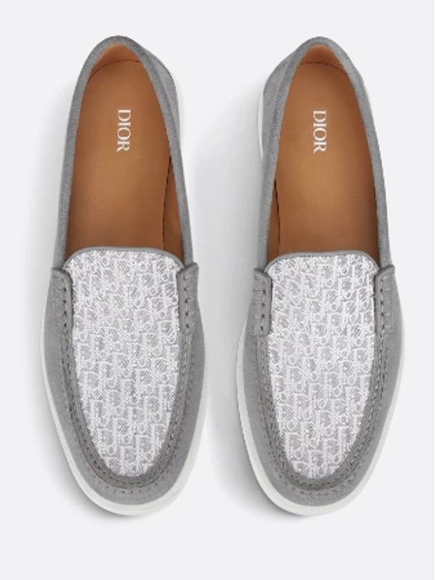 Granville Oblique Jacquard Suede Loafers Grey - DIOR - BALAAN 4