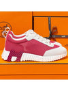 Bouncing Sneakers Pink Mesh H Pink Orange Twotone - HERMES - BALAAN 3