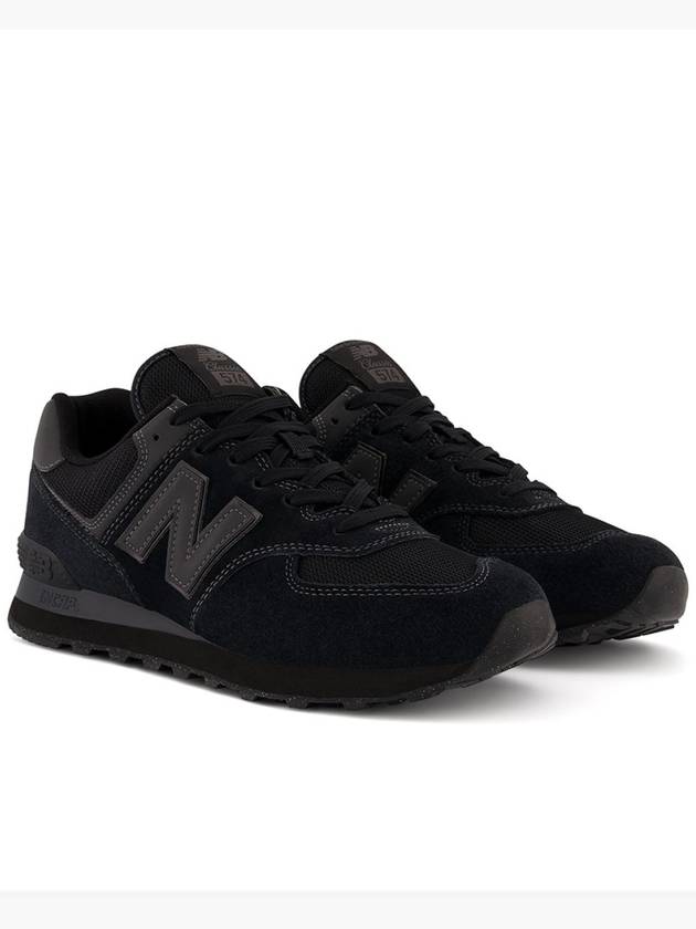 574 Logo Mesh Low Top Sneakers Triple Black - NEW BALANCE - BALAAN 2