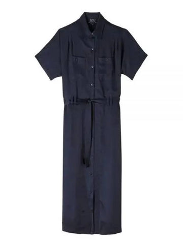 New Drew Midi Dress Navy - A.P.C. - BALAAN 1