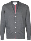 Men's Classic Three-Stripe Backstripe Wool Cardigan Grey - THOM BROWNE - BALAAN 3