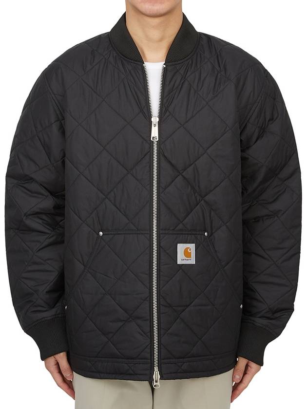 Myton Liner Diamond Quilt Zip-Up Jacket Black - CARHARTT WIP - BALAAN 3