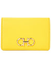 Gancini Leather Card Wallet Yellow - SALVATORE FERRAGAMO - BALAAN 2