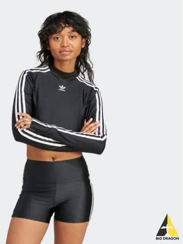 3 S Crop Long Sleeve Tee BLACK - ADIDAS - BALAAN 1