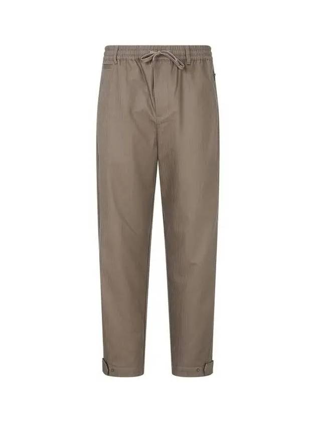 Men s Drawstring Banding Herringbone Pants Dark Brown - EMPORIO ARMANI - BALAAN 1