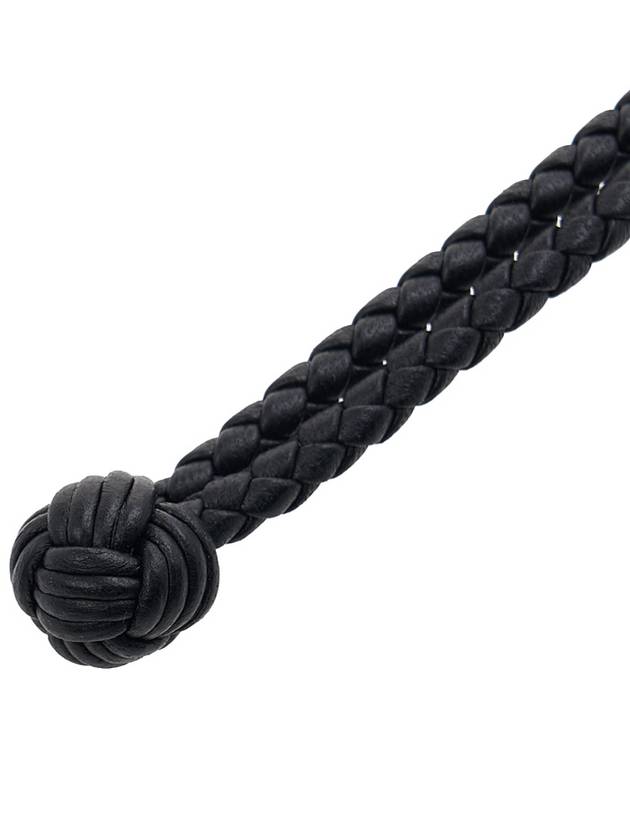 Intrecciato Double Leather Bracelet Black - BOTTEGA VENETA - BALAAN 7