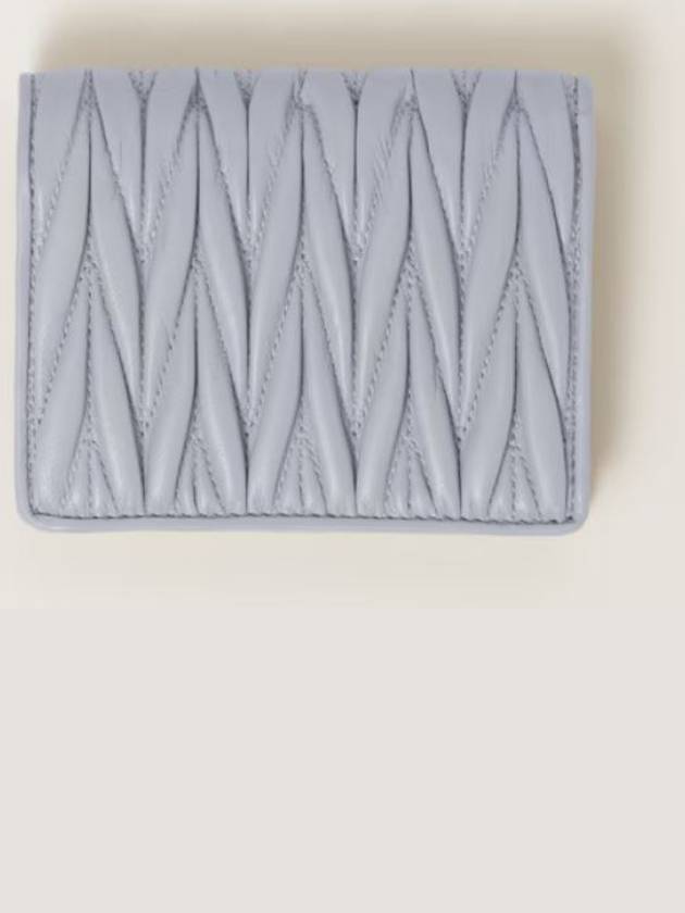 Matelasse Leather Half Wallet Pearl Grey - MIU MIU - BALAAN 4