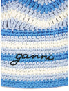 Logo Crochet Bucket Hat Blue Women s - GANNI - BALAAN 3