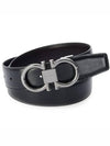 Gancini Reversible Adjustable Calfskin Leather Belt Black - SALVATORE FERRAGAMO - BALAAN 2