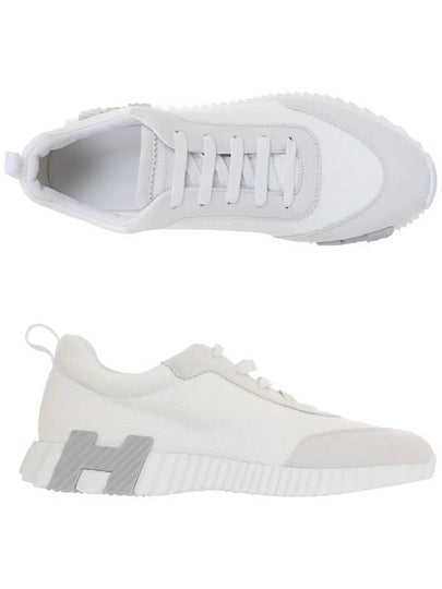 Bouncing Sneakers Mesh Suede Goatskin Blanc Blanc - HERMES - BALAAN 2