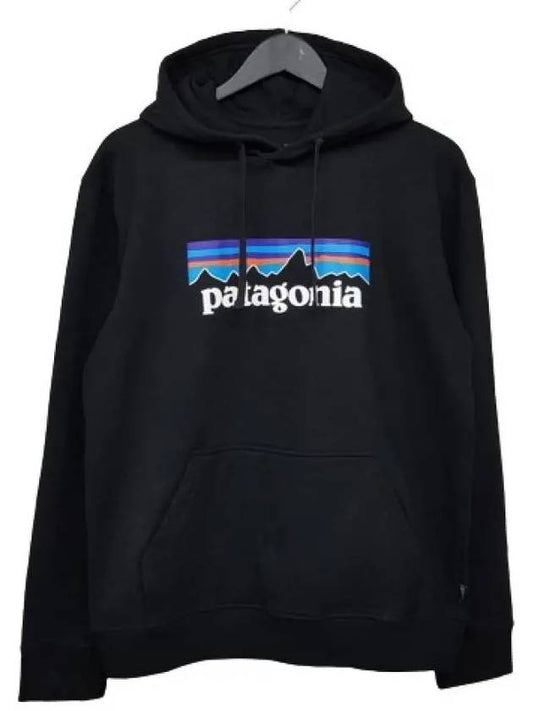 P6 Logo Resposibili Hoodie Black - PATAGONIA - BALAAN 2