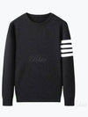 Diagonal Classic Cashmere Knit Top Dark Grey - THOM BROWNE - BALAAN 2