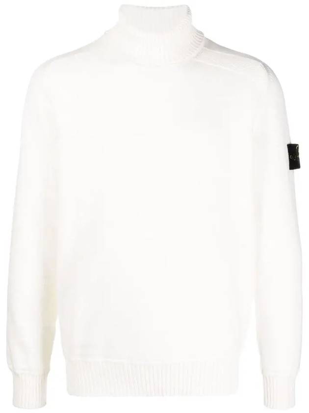 Waffen Patch Cotton Knit Turtleneck Off White - STONE ISLAND - BALAAN 2