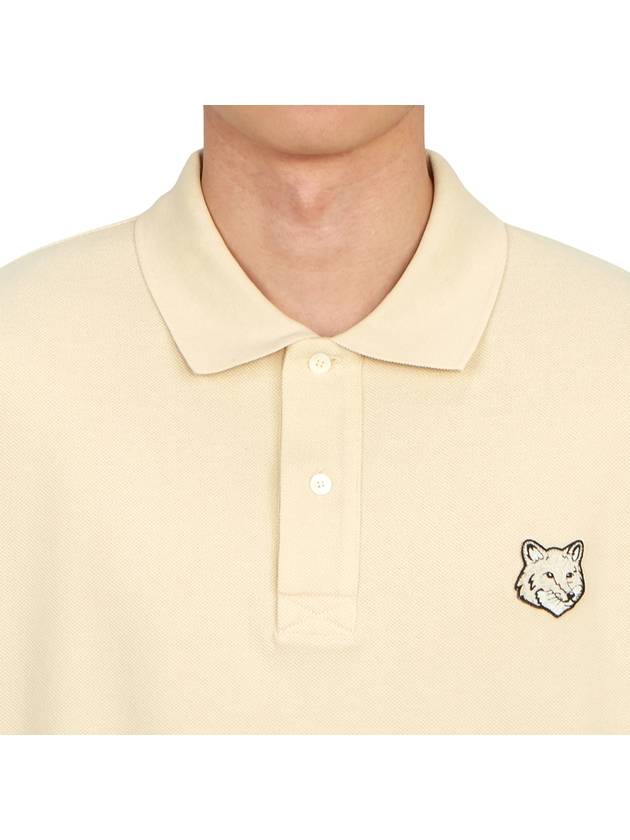 Bold Fox Head Patch Oversized Polo Shirt Beige - MAISON KITSUNE - BALAAN 6