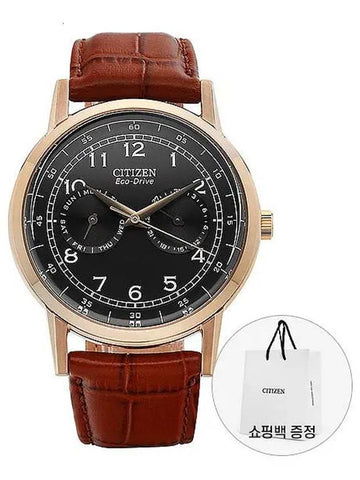 Watch AO9003 08E Black Owl Men’s Leather Watch - CITIZEN - BALAAN 1