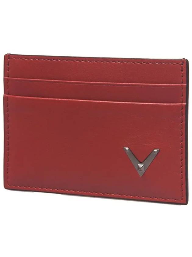 Men's Two-tone Card Wallet Red Navy - VALENTINO - BALAAN.