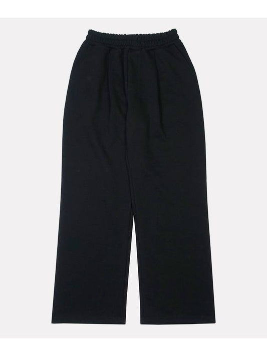 One Tuck Wide Sweat Wide Pants Black - ALEX&AIDEN - BALAAN 1