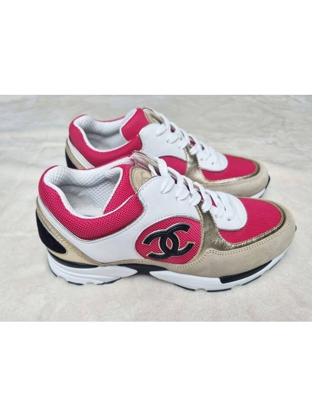 23C CC Logo Sneakers Pink White 245mm G39066 - CHANEL - BALAAN 6