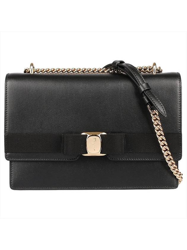 Vara Bow Crossbody Bag Black - SALVATORE FERRAGAMO - BALAAN 1