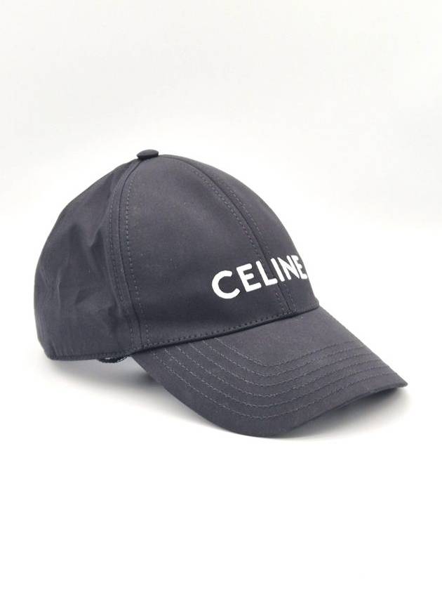 Embroidered Logo Cotton Ball Cap Black - CELINE - BALAAN 3