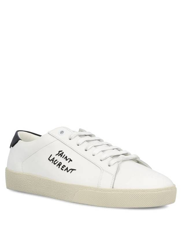 Court Classic SL 06 Leather Low Top Sneakers White - SAINT LAURENT - BALAAN 3