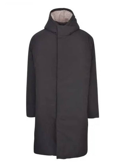 Poly Twill Tech Hooded Down Fill Duffle Coat Black - THOM BROWNE - BALAAN 2