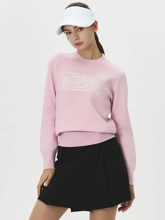 Women s logo lettering mock neck knit sweater DE3WSW262LP - DUVIK - BALAAN 9