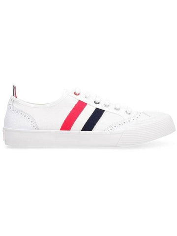 side stripe low top sneakers white - THOM BROWNE - BALAAN.