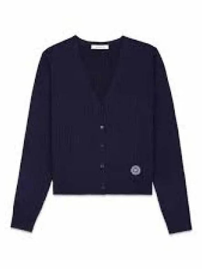 SRHWC Ribbed Cardigan Navy CAAW232NA rib 1218253 - SPORTY & RICH - BALAAN 1