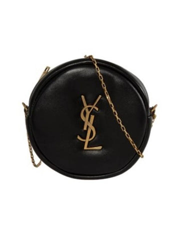 Round Pillow Cross Bag Black - SAINT LAURENT - BALAAN 1