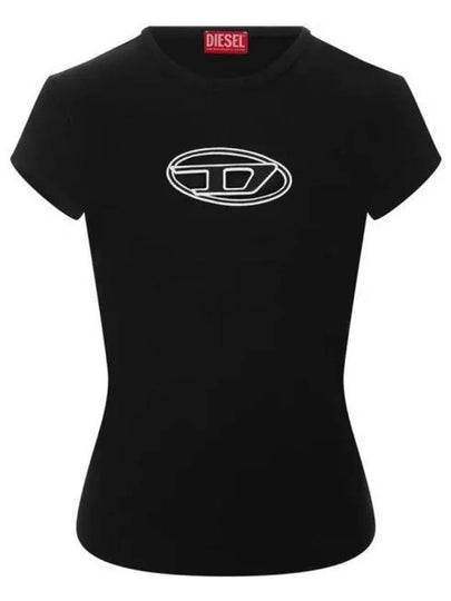 T Angie Peekaboo Logo Short Sleeve T-Shirt Black - DIESEL - BALAAN 2