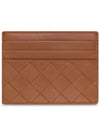 Intrecciato Leather Card Holder Brown - BOTTEGA VENETA - BALAAN 2