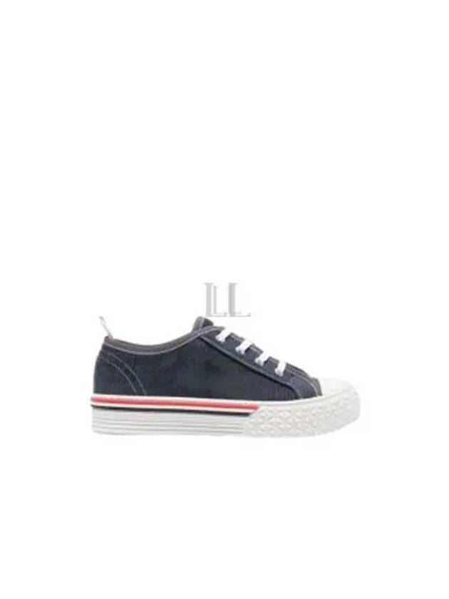 Cotton Lace-Up Low Top Sneakers Navy - THOM BROWNE - BALAAN 2