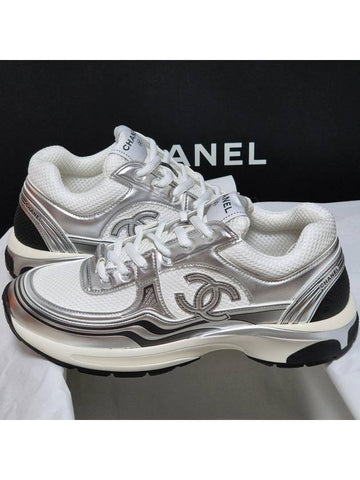 Shasix Men s Sneakers White Silver G39794 - CHANEL - BALAAN 1