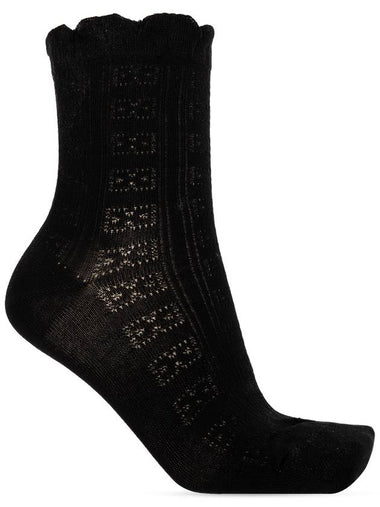 Ganni Ruffled Socks, Women's, Black - GANNI - BALAAN 1