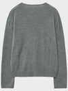 Micro ribbed square neck knit gray - NOIRER - BALAAN 10