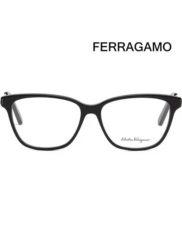 Glasses Frame SF2851 001 Men Women Square Horn Frame - SALVATORE FERRAGAMO - BALAAN 3