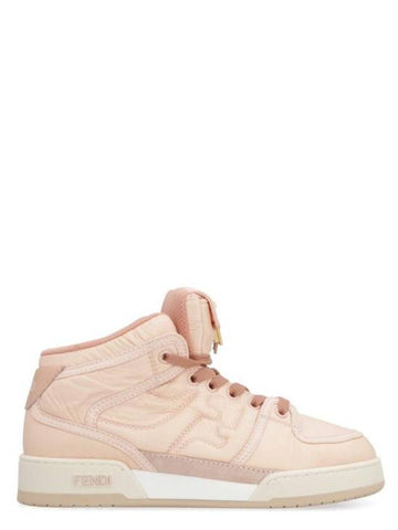 Match FF Logo High Top Sneakers Pink - FENDI - BALAAN 1