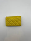 Classic Gold Hardware Grained Calfskin Card Wallet Yellow - CHANEL - BALAAN 4