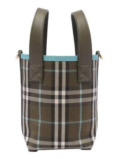 Mini London Check Tote Bag Olive - BURBERRY - BALAAN 2