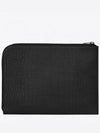 Zipper Detail Logo Crocodile Clutch Bag Black - SAINT LAURENT - BALAAN 3