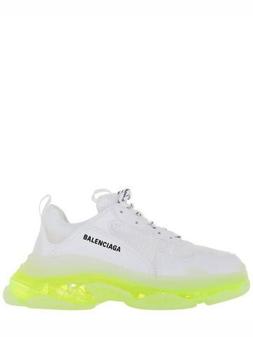 Triple S Clear Sole Low Top Sneakers Fluo Yellow White - BALENCIAGA - BALAAN 1