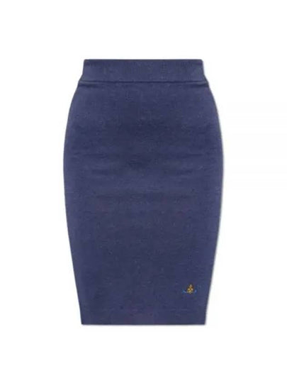 Embroidered ORB Pencil Skirt Navy - VIVIENNE WESTWOOD - BALAAN 2