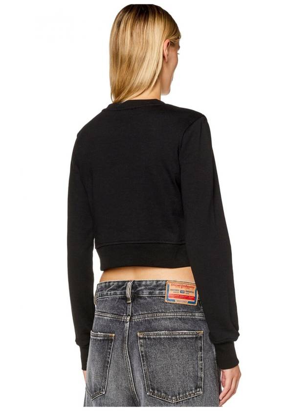 F Slimmy Cutout Logo Crop Sweatshirt Black - DIESEL - BALAAN 5