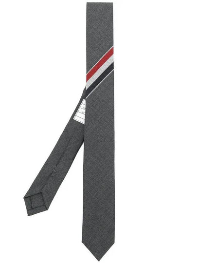 Three-Line Engineer Stripe Wool  Neck Tie Dark Grey - THOM BROWNE - BALAAN 2