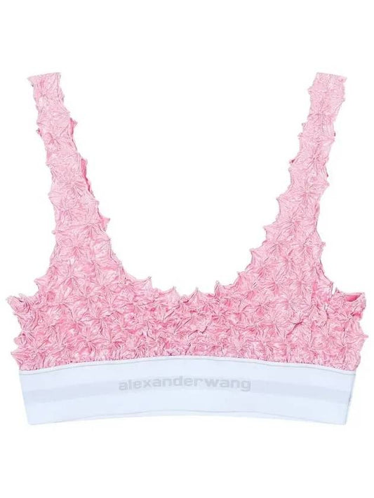 Shibori Textured Bra Top Pink - ALEXANDER WANG - BALAAN 1