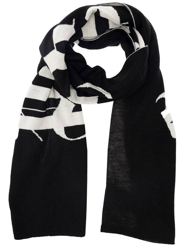 Muffler Scarf PMMA025F23KNI0011003 BLACKOFFWHITE BLACK - PALM ANGELS - BALAAN 3